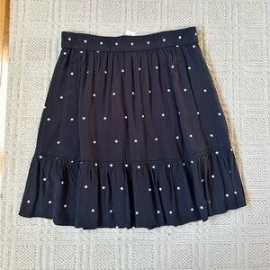 Loft Black and White Polka Dot Skirt Brand New